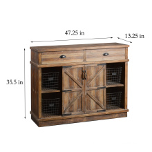 Mayco Farmhouse Style Sliding Door Vintage Wooden Drawer Storage Furniture Cabinet with Storage Baskets